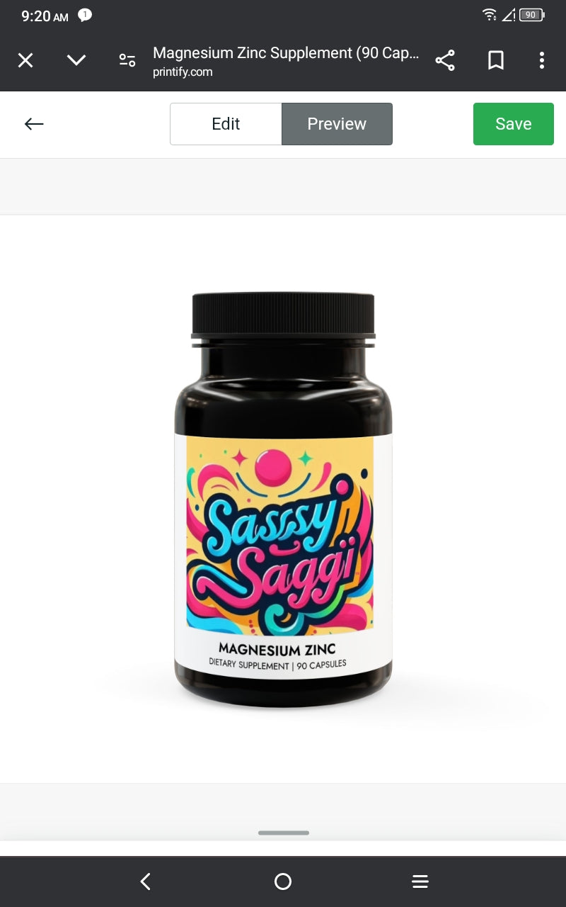 Sassy Saggi Mag Magnesium Zi Zinc Pi Pills