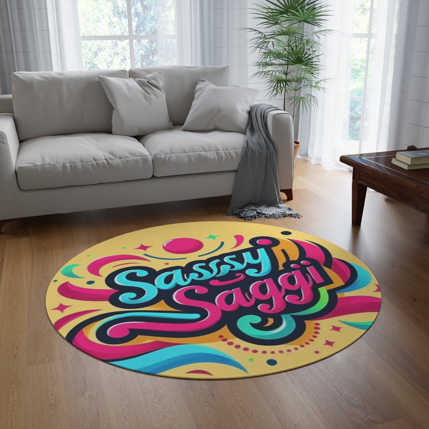 Sassy Saggi Round Royalty Ruler Rug