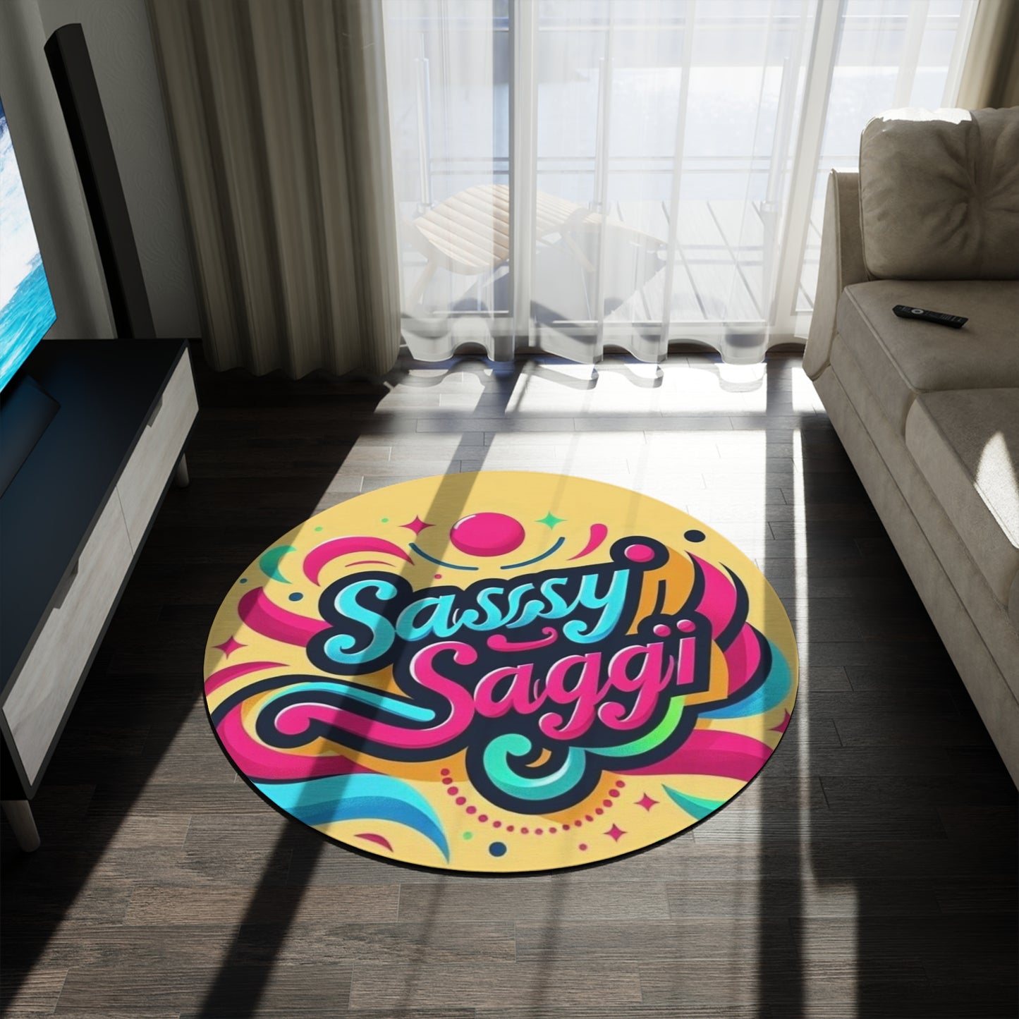 Sassy Saggi Round Royalty Ruler Rug
