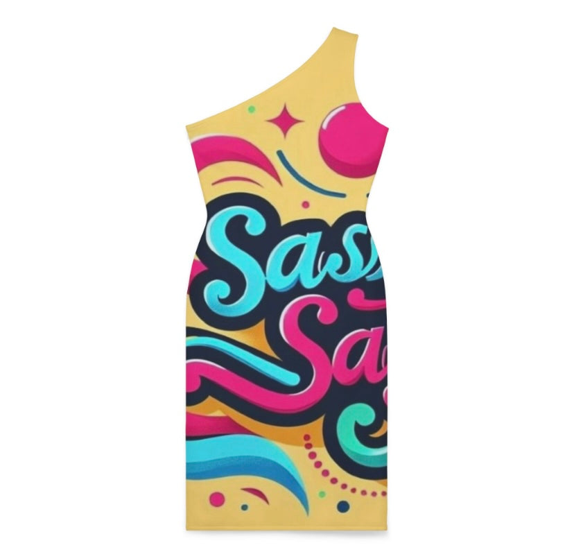 Sassy Saggi Show Shoulder Draw Dress