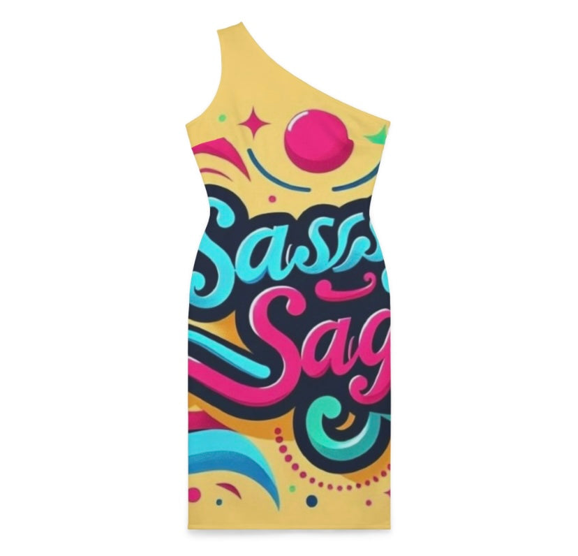 Sassy Saggi Show Shoulder Draw Dress