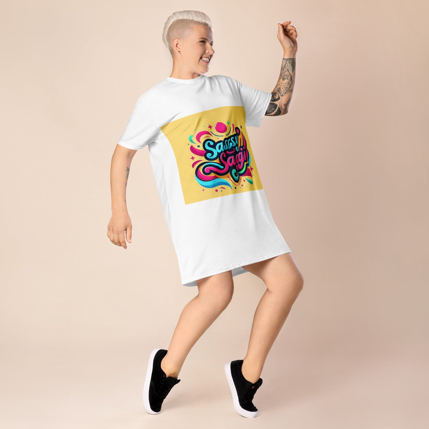 Sassy Saggi She Shirt Draw Dress