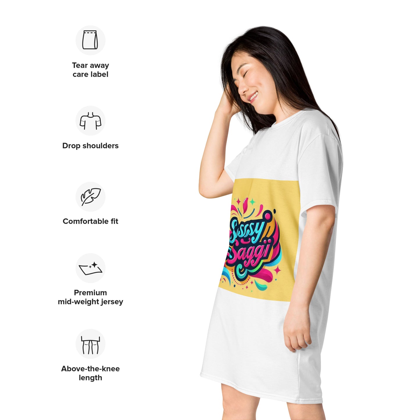 Sassy Saggi She Shirt Draw Dress
