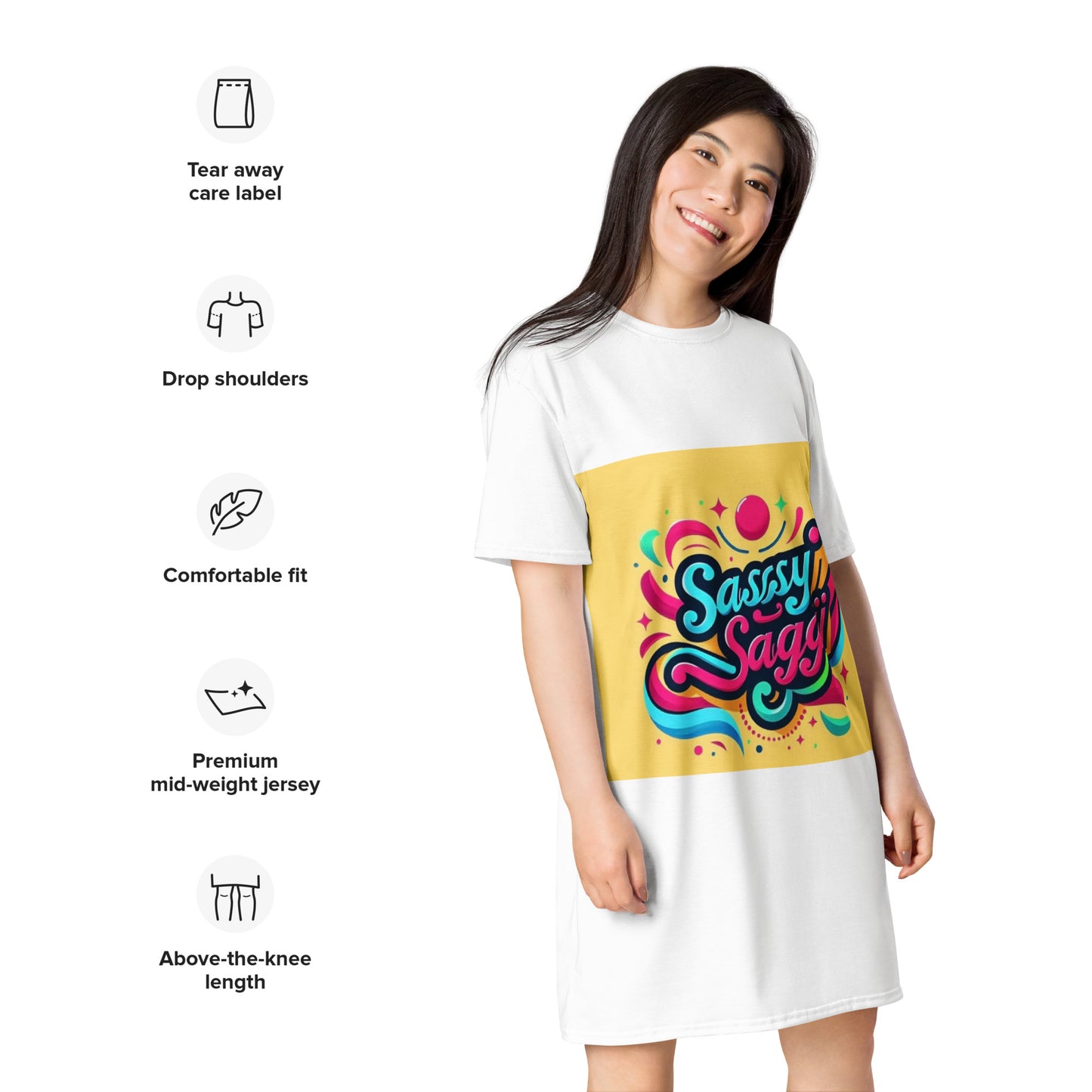 Sassy Saggi She Shirt Draw Dress