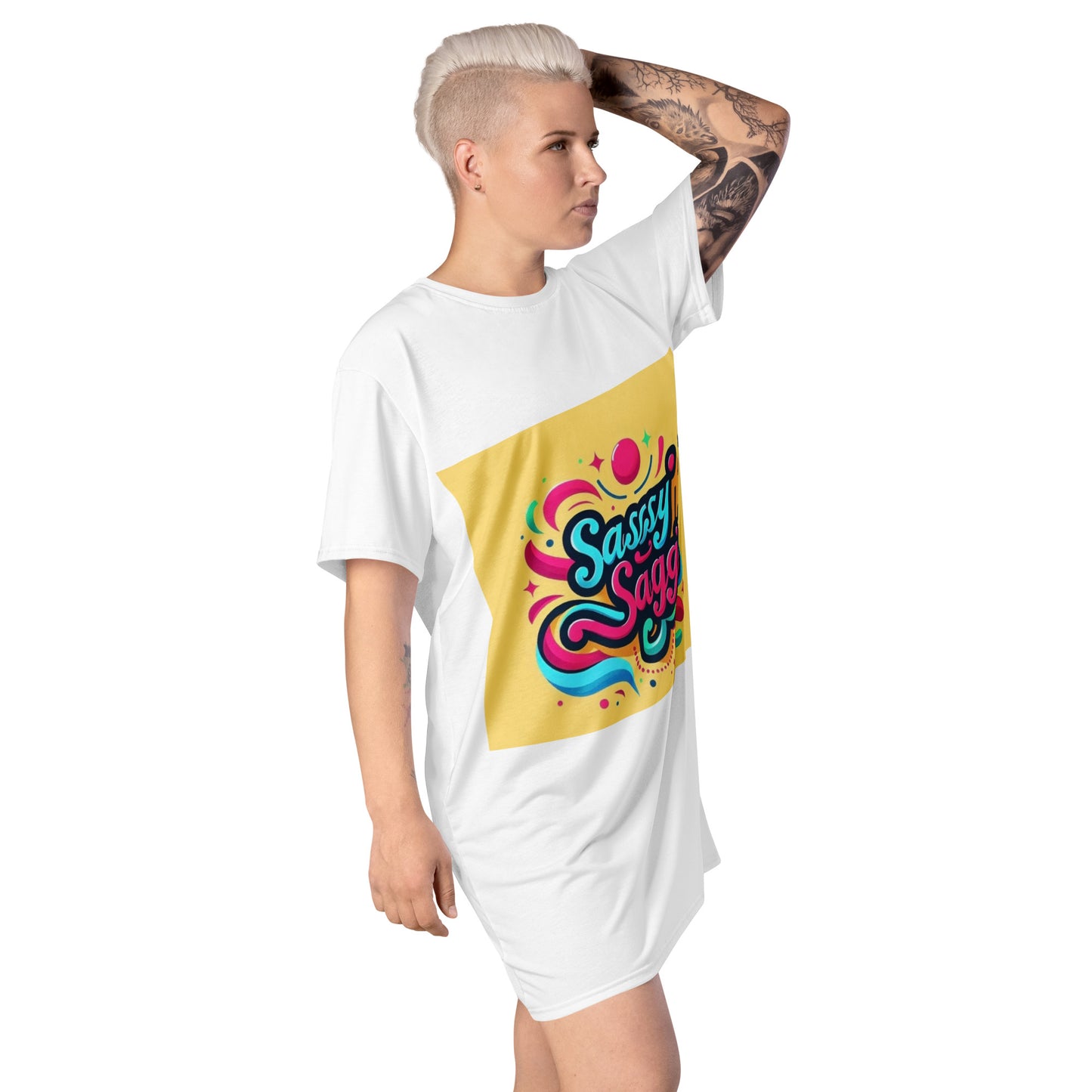 Sassy Saggi She Shirt Draw Dress