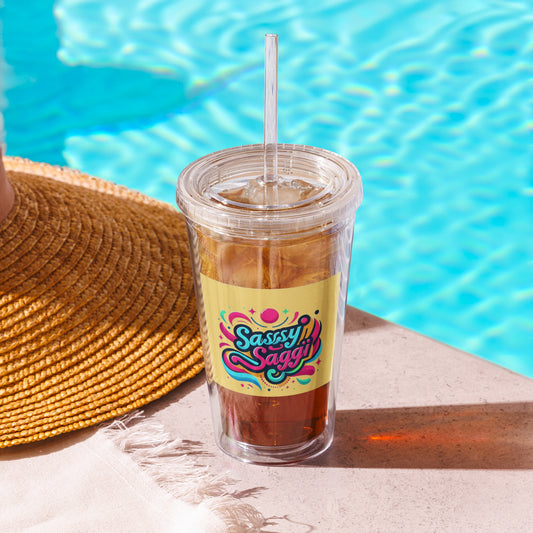 Sassy Saggi Clear Cup With Straw